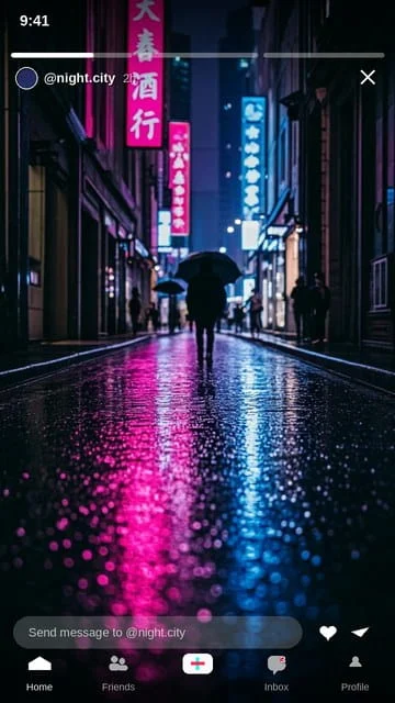 Contoh story TikTok di layar aplikasi